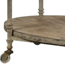 Kirkland's Home Kitchen Islands & Bar Carts-Antique Wood And Metal Bar Cart