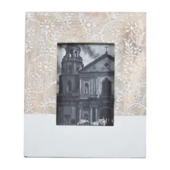 Kirkland's Home Picture Frames-Antique Wood Floral Dipped Picture Frame, 5X7