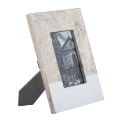 Kirkland's Home Picture Frames-Antique Wood Floral Dipped Picture Frame, 5X7