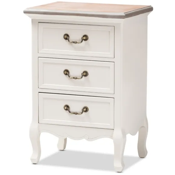 Kirkland's Home Nightstands-Antique Wooden 3-Drawer Nightstand