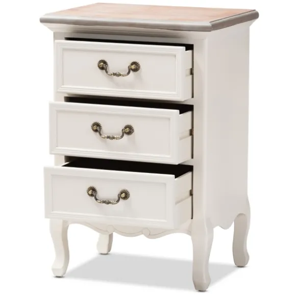 Kirkland's Home Nightstands-Antique Wooden 3-Drawer Nightstand