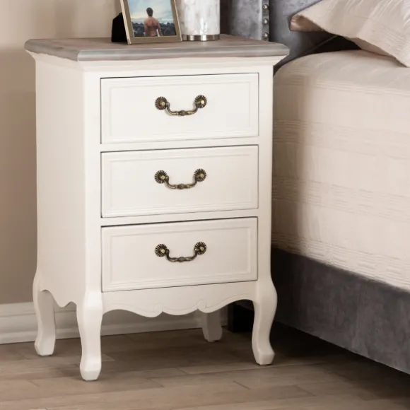 Kirkland's Home Nightstands-Antique Wooden 3-Drawer Nightstand