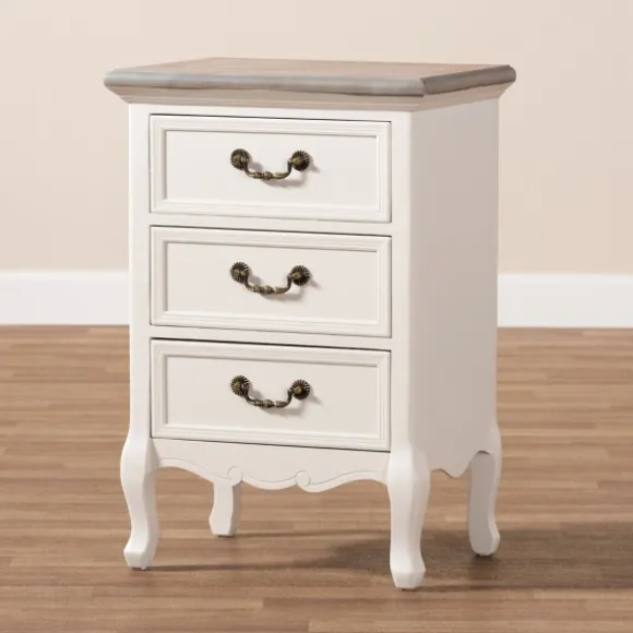 Kirkland's Home Nightstands-Antique Wooden 3-Drawer Nightstand