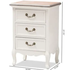 Kirkland's Home Nightstands-Antique Wooden 3-Drawer Nightstand