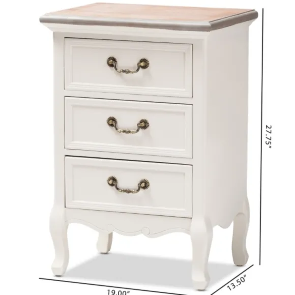 Kirkland's Home Nightstands-Antique Wooden 3-Drawer Nightstand