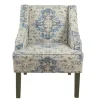 Kirkland's Home Accent Chairs-Antiqued Medallion Swoop Arm Accent Chair
