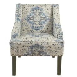 Kirkland's Home Accent Chairs-Antiqued Medallion Swoop Arm Accent Chair
