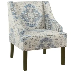 Kirkland's Home Accent Chairs-Antiqued Medallion Swoop Arm Accent Chair