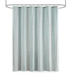 Kirkland's Home Shower Curtains-Aqua Cotton Jacquard Shower Curtain