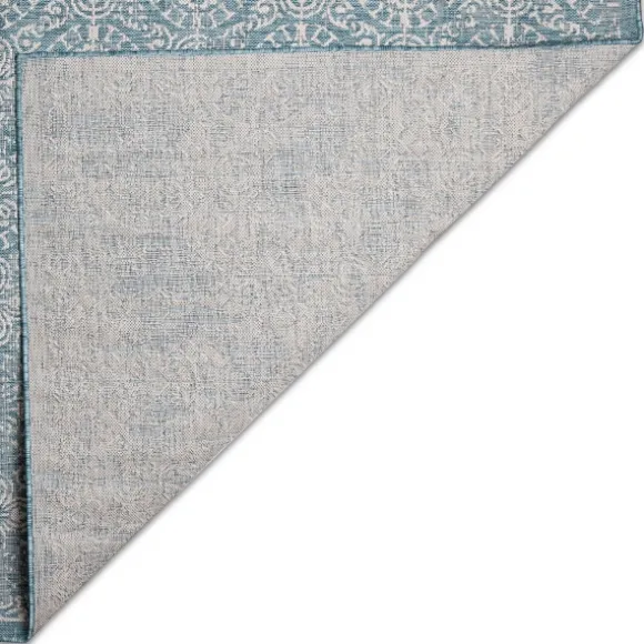 Kirkland's Home Outdoor Rugs-Aqua Embellished Indoor/Outdoor Area Rug, 3X4
