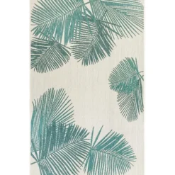 Kirkland's Home Outdoor Rugs-Aqua Forest Leaf Indoor/Outdoor Area Rug, 6X9