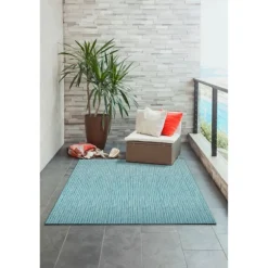Kirkland's Home Outdoor Rugs-Aqua Intertwine Indoor/Outdoor Area Rug, 7X9