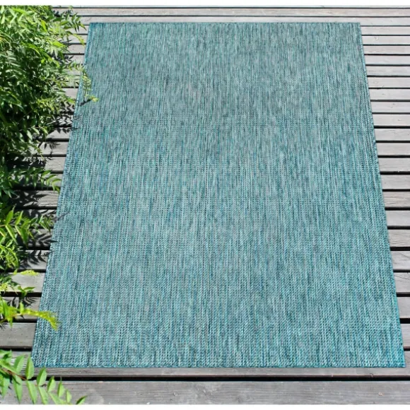 Kirkland's Home Outdoor Rugs-Aqua Intertwine Indoor/Outdoorr Area Rug, 6X9