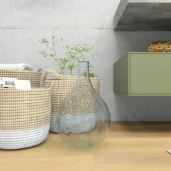 Kirkland's Home Vases-Aqua Teardrop Glass Tabletop Decorative Vase