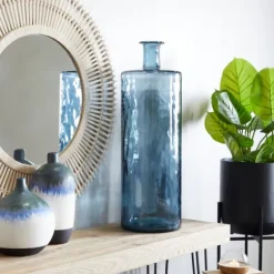 Kirkland's Home Vases-Aquamarine Tall Bottle Decorative Vase