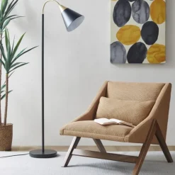 Kirkland's Home Floor Lamps-Arched Cone Shade Floor Lamp