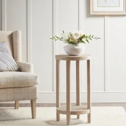 Kirkland's Home Accent & End Tables-Ash Rat Round Martha Stewart Accent Table