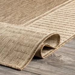 Kirkland's Home Outdoor Rugs-Asia Stripe Border Outdoor Rug, 8X10