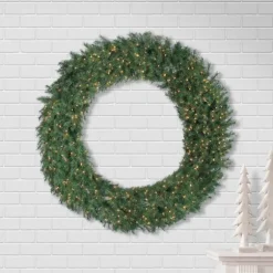 Kirkland's Home Wreaths-Aspen Spruce Warm White Pre-Lit Wreath, 60 In.