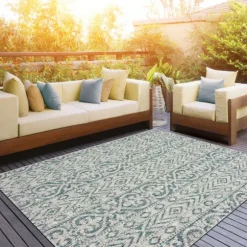 Kirkland's Home Outdoor Rugs-Azure Terrace Sun Shower Outdoor Area Rug, 5X8