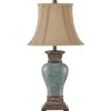 Kirkland's Home Table Lamps-Barbados Blue Traditional Table Lamp