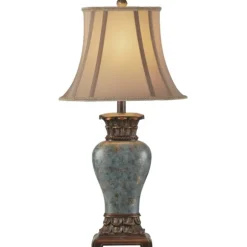 Kirkland's Home Table Lamps-Barbados Blue Traditional Table Lamp