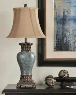 Kirkland's Home Table Lamps-Barbados Blue Traditional Table Lamp