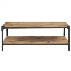 Kirkland's Home Coffee Tables-Barnwood Angle Iron Coffee Table