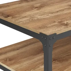 Kirkland's Home Coffee Tables-Barnwood Angle Iron Coffee Table