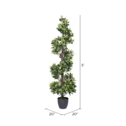 Kirkland's Home Trees & Topiaries-Bay Leaf Spiral Potted Tree, 60 In.