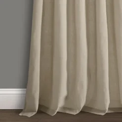 Kirkland's Home Curtains & Drapes-Beige Burlap Knotted Curtain Panel Set, 108 In.