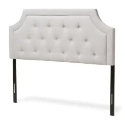 Kirkland's Home Beds & Headboards-Beige Button Tufted Scalloped Queen Headboard