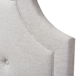 Kirkland's Home Beds & Headboards-Beige Button Tufted Scalloped Queen Headboard