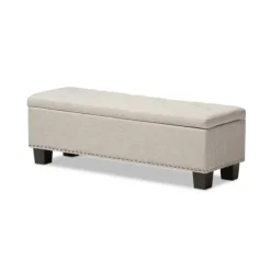 Kirkland's Home Benches & Ottomans-Beige Button-Tufted Upholstered Storage Bench