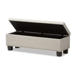 Kirkland's Home Benches & Ottomans-Beige Button-Tufted Upholstered Storage Bench