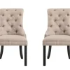 Kirkland's Home Dining Chairs-Beige Hourglass Tufted Dining Chairs, Set Of 2