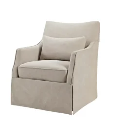 Kirkland's Home Accent Chairs-Beige Martha Stewart Skirted Swivel Accent Chair