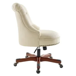 Kirkland's Home Office Furniture-Beige Miller Tufted Office Chair