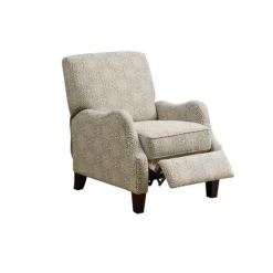 Kirkland's Home Accent Chairs-Beige Pattern Liam Push-Back Recliner