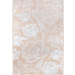 Kirkland's Home Outdoor Rugs-Beige Roses Outdoor Area Rug, 4X6