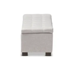 Kirkland's Home Benches & Ottomans-Beige Tufted Contemporary Storage Bench