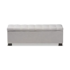 Kirkland's Home Benches & Ottomans-Beige Tufted Contemporary Storage Bench