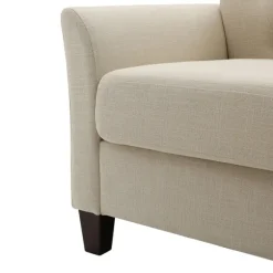 Kirkland's Home Sofas & Loveseats-Beige Upholstered Button Tufted Loveseat