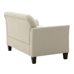 Kirkland's Home Sofas & Loveseats-Beige Upholstered Button Tufted Loveseat