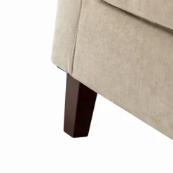 Kirkland's Home Accent Chairs-Beige Velvet Channel Stitch Accent Chair