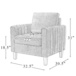 Kirkland's Home Accent Chairs-Beige Velvet Channel Stitch Accent Chair