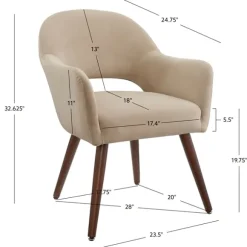 Kirkland's Home Dining Chairs-Beige Velvet Curved Open Back Dining Chair