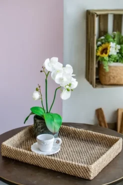 Kirkland's Home Decorative Trays-Beige Woven Cement Tray