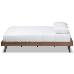 Kirkland's Home Beds & Headboards-Benjamin Walnut Tapered Leg King Bed Frame