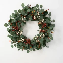 Kirkland's Home Wreaths-Berry Trio And Eucalyptus Christmas Wreath, 24 In.